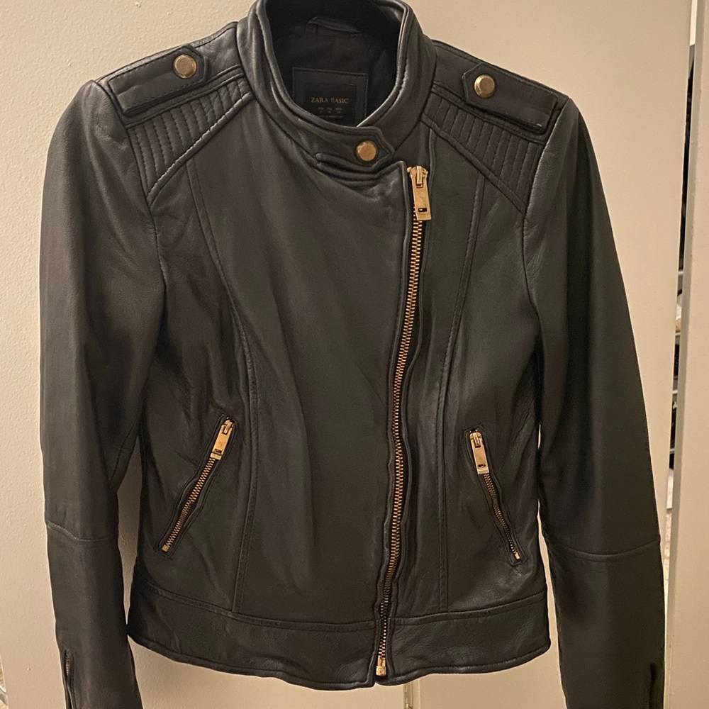 Zara Black Leather Jacket